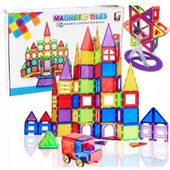 KLOCKI MAGNETYCZNE KONSTRUKCYJNE 3D EDUKACYJNE UKŁADANKA 106 el DLA DZIECI