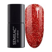 Semilac 318 Lakier hybrydowy Burgundy Red Glitter 7ml