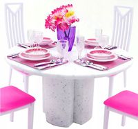 JADALNIA MEBELKI 0571 stół meble domek dla lalek stół krzesła do domku