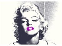 70X50CM MARILYN MONROE FIOLETOWYMI USTAMI DWÓJ OBRAZ NIESYMETRYCZNY