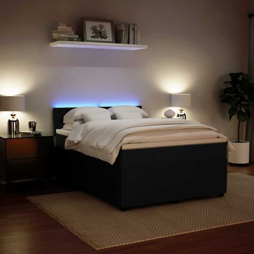 Łóżko kontynentalne z materacem, czarne, 140x200 cm, aksamit na Arena.pl