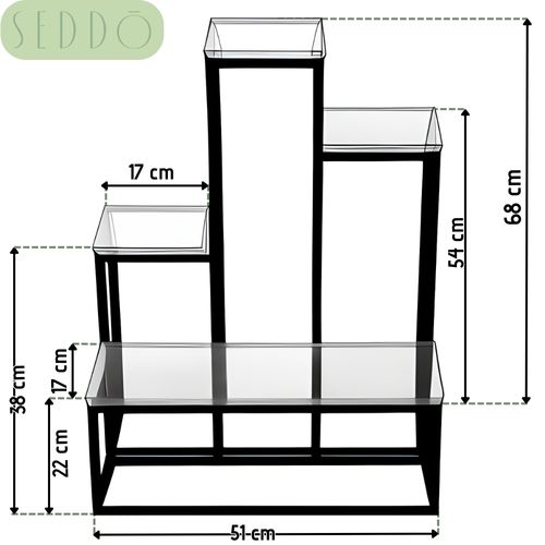 Kwietnik na 6 doniczek loftowy 68 cm Industry na Arena.pl