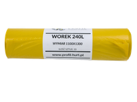 worki na śmieci odpady profil 240l żółte pl 10szt