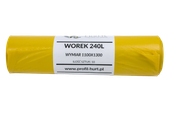 worki na śmieci odpady profil 240l żółte pl 10szt