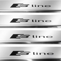 Listwa progowa AUDI A4 B9 SLINE Stal nierdzewna 304 połysk z czarnymi liter