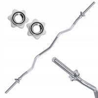 Gryf lekko łamany sztanga 120CM 25MM stalowy sztanga zaciski pełny fitness