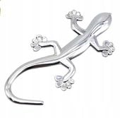 Emblemat Naklejka 3D Wypukła Giętka Gekon Jaszczurka Salamandra Plastik