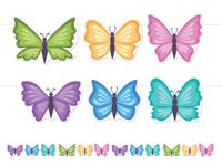 Girlanda papierowa Kolorowe Motylki, 500 cm