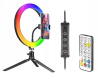 Lampa pierścieniowa TRACER RGB RING 26cm ze statywem