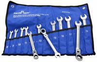 KLUCZE PŁASKIE OCZKOWE Z ŁAMANĄ GRZECHOTKĄ 12szt. 8-19 MOCNE PŁASKO-OCZKOWE