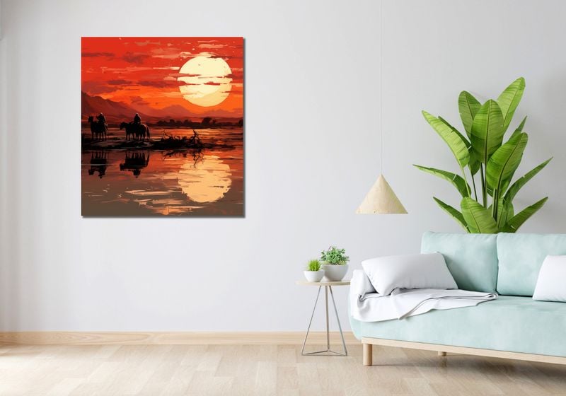 Obraz 90x100cm Zachód Słońca na Prerii zdjęcie 2