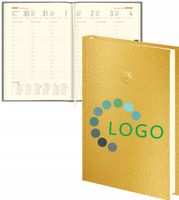 PLANER Z TWOIM LOGO NADRUKIEM tygodniowy kalendarz A4 złoty srebrny 50 szt