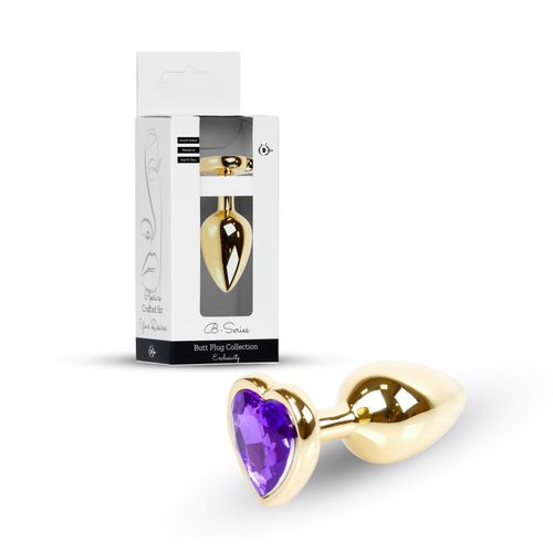 plug-jewellery gold  heart plug- purple na Arena.pl