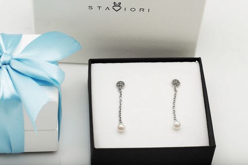 Srebrne kolczyki KDM5180 - Markazyty na Arena.pl