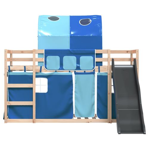 Łóżko na antresoli, ze zjeżdżalnią i zasłonkami, 80x200 cm na Arena.pl