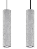 Betonowa LAMPA wisząca SL.0654 tuba OPRAWA ZWIS okrągły na listwie szare czarne