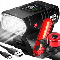 MOCNE LAMPKI ROWEROWE OŚWIETLENIE PRZÓD TYŁ LED USB WODOODPORNE NA ROWER
