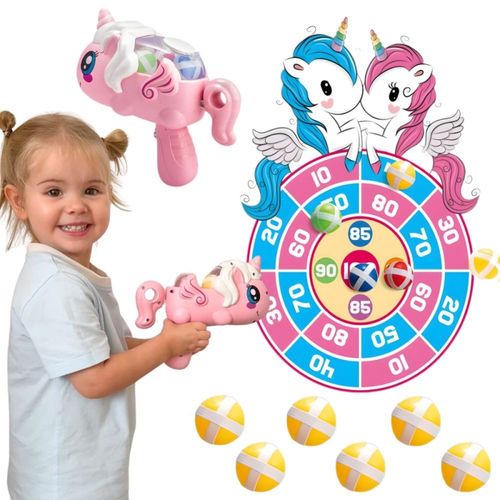 WOOPIE Gra Zręcznościowa w Rzutki na Rzepy Zestaw 2w1 Tarcza Wyrzutnia Jednorożec na Arena.pl