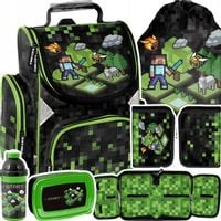 TORNISTER PLECAK SZKOLNY PIÓRNIK WOREK ZESTAW ŚNIADANIOWY PIKSELE