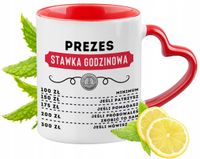 Kubek Czerwony Z Uszkiem W Kształcie Serca Dla Prezesa Na Prezent