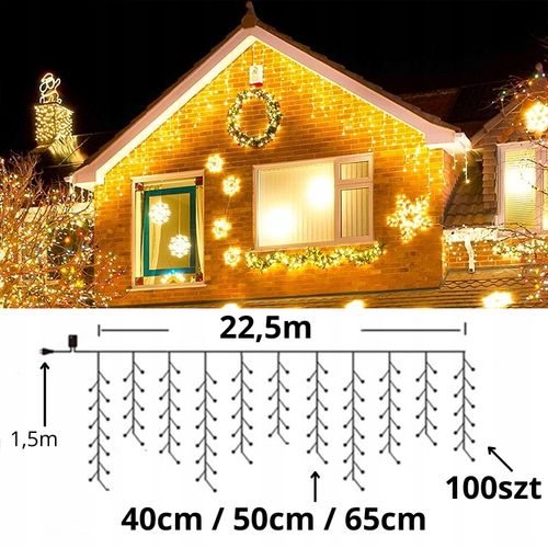 SOPLE LED 500 LAMPKI CIEPŁE WISZĄCE 24M ZEWNĘTRZNE WEWNĘTRZNE EFEKT FLASH na Arena.pl