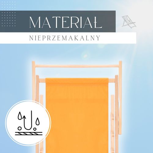 Leżak ogrodowy, drewniany z 3-stopniową regulacją, plażowy, balkonowy, pomarańczowy na Arena.pl