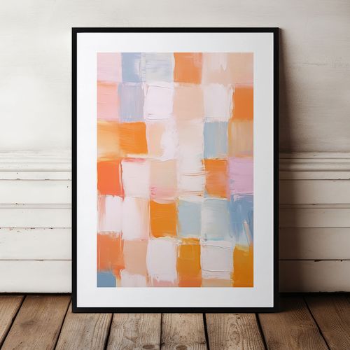 Plakat abstrakcja kolorowe plakaty 21x30 cm w czarnej ramie na Arena.pl