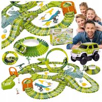 MEGA TOR Samochodowy WYŚCIGOWY DINOZAURY DINO PARK 324el. 530cm Dla Chłopca
