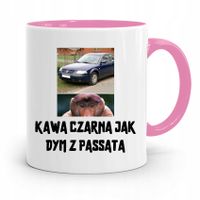 Kubek Różowy Nosacz Janusz Kawa Czarna Jak Passat Z Nadrukiem Ze Zdjęciem