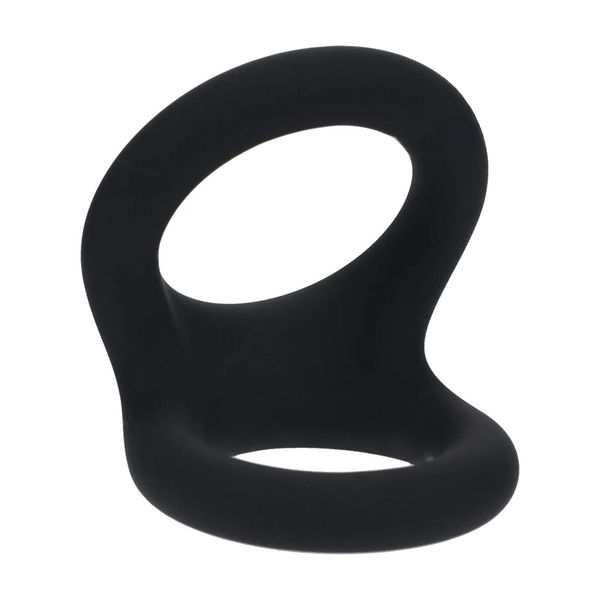 Double O Silicone Cockring - M - Black zdjęcie 1