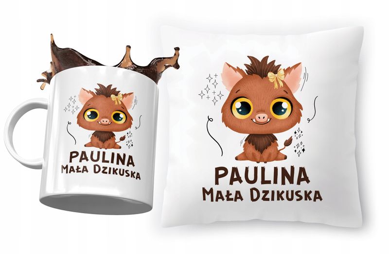 Zestaw Dla Pauliny Poduszka + Kubek Dla Dziecka Z Nadrukiem Ze Zdjęciem zdjęcie 1