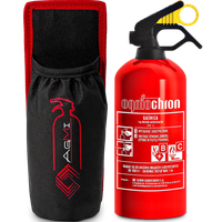 GAŚNICA OGNIOCHRON 1KG UCHWYT NA GAŚNICĘ MOCOWANIE RZEP DO BAGAŻNIKA