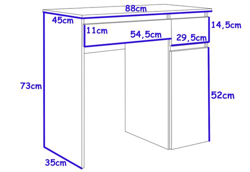 biurko MEGAN A BIAŁE szkolne dla dziecka z szafką uniwersalne na Arena.pl