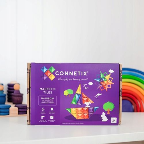 Connetix: 60 el. Klocki magnetyczne Starter Pack Rainbow na Arena.pl
