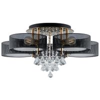 LAMPA sufitowa DRS8006/5 TR LED 300W NET Elem metalowa OPRAWA z pilotem crystal glamour złota czarna