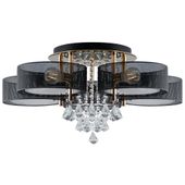 LAMPA sufitowa DRS8006/5 TR LED 300W NET Elem metalowa OPRAWA z pilotem crystal glamour złota czarna