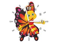 30X30CM ZEGAR CZARNO ŻÓŁTY MOTYL OBRAZ DREWNO