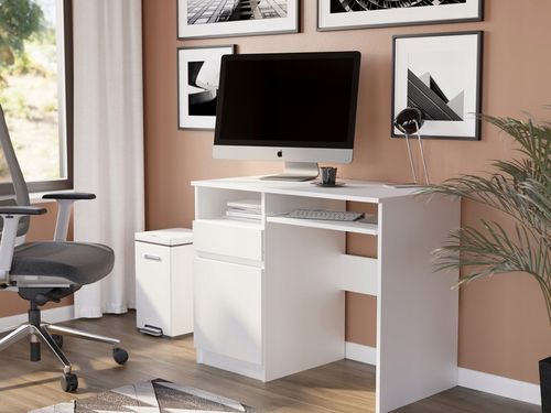 Meble biurko komputerowe stolik 96cm białe N35LEWE na Arena.pl