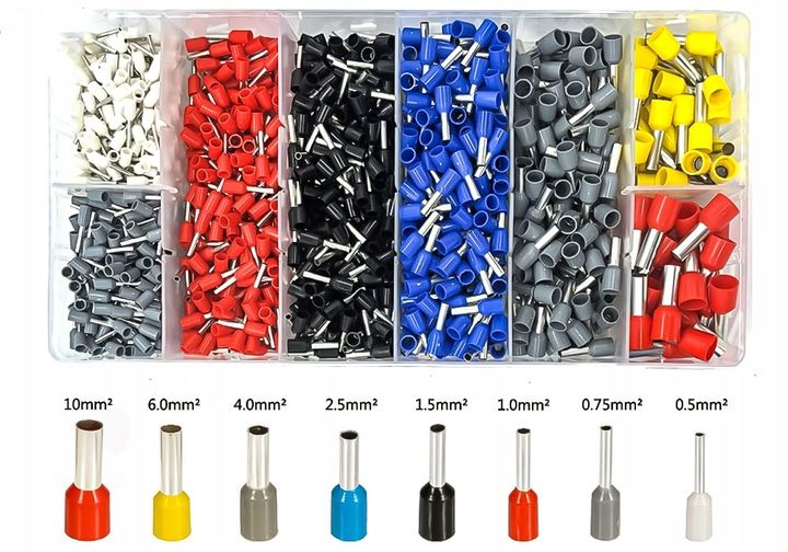 ZACISKARKA PRASKA KONEKTORÓW TULEJEK KOŃCÓWEK KABLI PRZEWODÓW ZESTAW x1200 zdjęcie 6