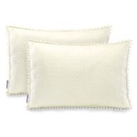 Poszewki dekoracyjne pikowane z pomponami MEADORE 50x70*2 kremowe