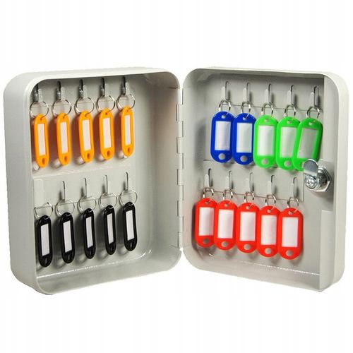 SKRZYNKA SZAFKA NA KLUCZE 20SZT ZAWIESZKAMI BIAŁA na Arena.pl