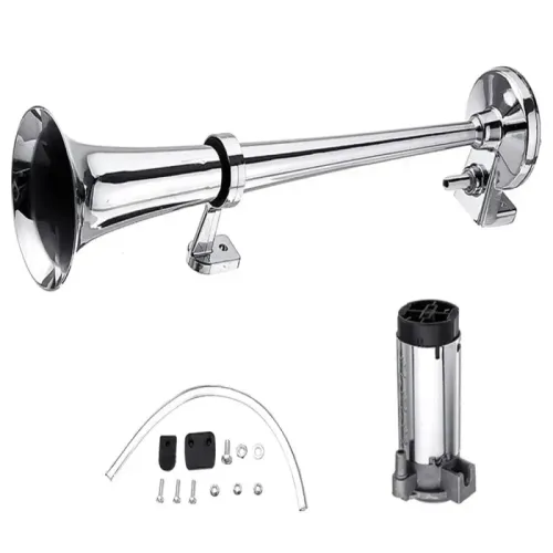 Klakson trąbka pneumatyczna 150db fanfara klakson chrom kompresor 12v na Arena.pl