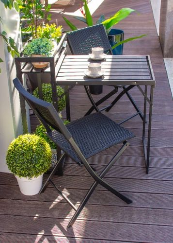 meble na balkon ogród taras składane komplet zestaw stół 2 krzesła na Arena.pl