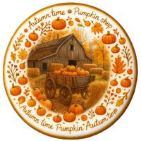 CIASTKO LUKROWANE VILLAGE PAMPKIN ROZ.S KOŁO JESIEŃ RĘCZNIE ROBIONE