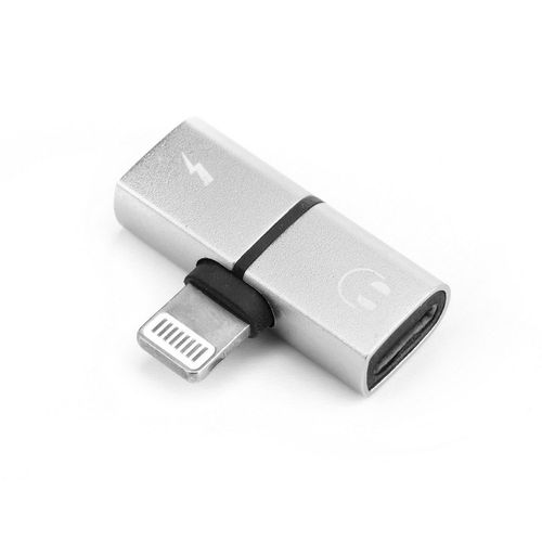 Adapter HF audio do Iphone Lightning + ładowanie srebrny na Arena.pl