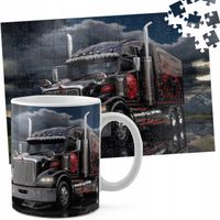 ZESTAW KUBEK + PUZZLE 110EL - TIR CIĘŻARÓWKA TRANSPORT SPEDYCJA