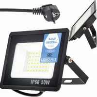 Halogen Reflektor LAMPA NAŚWIETLACZ WODOODPORNY LED 50W 4500lm z wtyczką