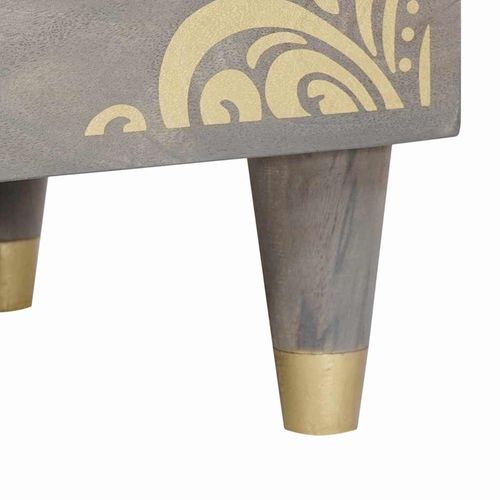 Szafka Nocna z szufladą Szary 50 x 33 x 62 cm lite drewno mango na Arena.pl