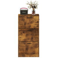 SZAFKA NA BUTY RUSTYKALNY BRĄZ DO PRZEDPOKOJU NOWOCZESNA 3 PÓŁKI 120 CM