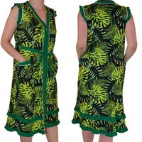 Elegancka letnia podomka szlafrok bawełniana  Rozmiar: 4XL, Kolor: Zielony